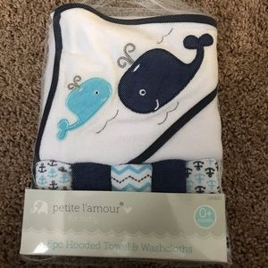 Baby towel and washcloths.